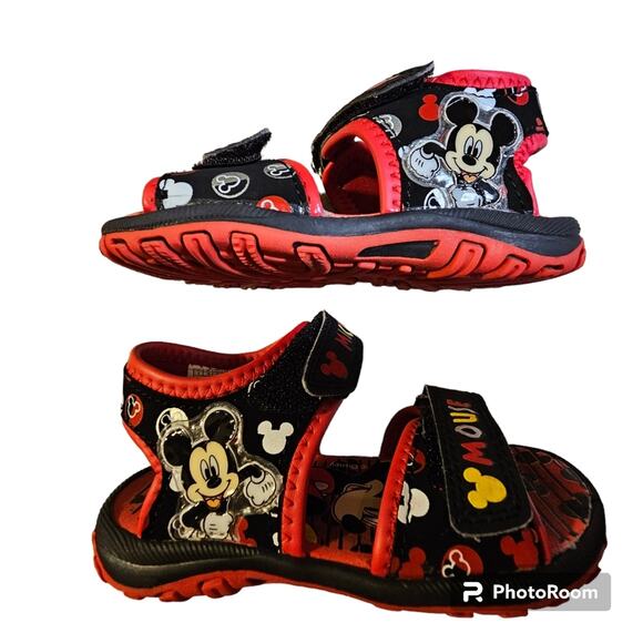 Disney Mickey Mouse Double Strap Unisex Sandals Size 8 Toddler - Picture 2 of 9